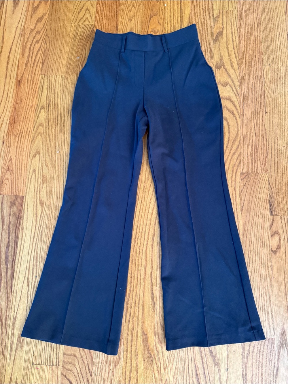 Quince Navy Flare Ponte Pants